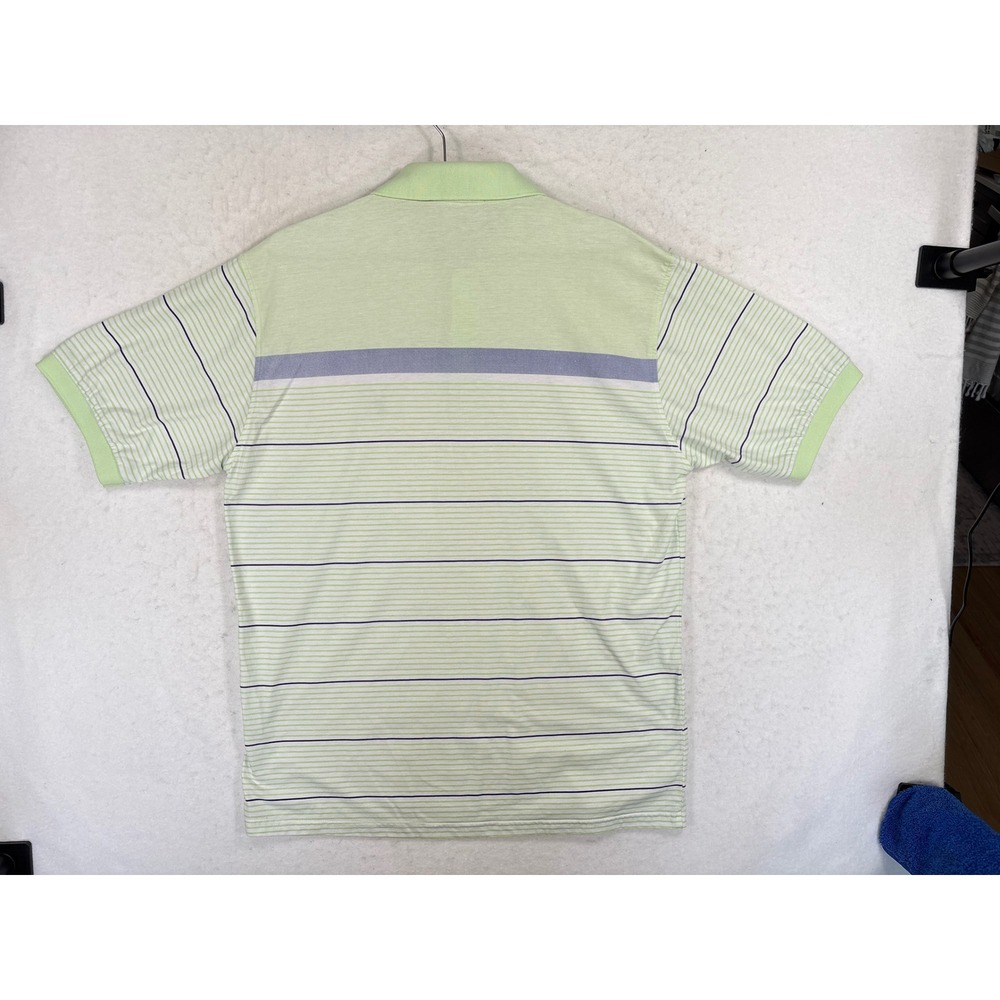 Vintage Ralph Lauren Polo Shirt Mens XL Lime Green Striped Short Sleeve Y2K - Picture 6 of 11